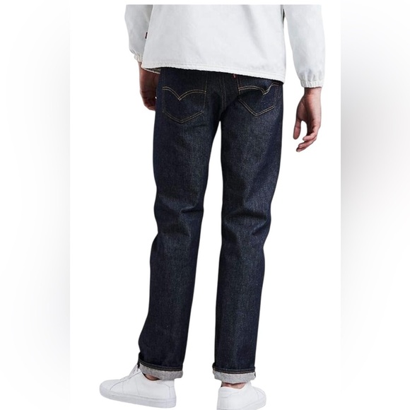 Levis 501 Jeans Rigid Shrink To Fit NWT Straight Leg Dark Wash Denim 40 X 34 - Picture 5 of 10